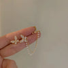 Korean Elegant Cute Rhinestone Butterfly Stud Earrings For Women Girls Metal Chain Jewelry Gifts - Image 5
