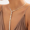 Adjustable Flat Snake Chain Necklace in Gold Tone Silver Tone and Mixed Finishes - Image 17