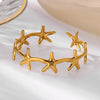 Stainless Steel Shell and Starfish Cuff Bangle in Multiple Styles - Image 27