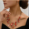Colorful Shell Crystal Necklaces Earrings Set For Women Multilayer Choker Necklace Women Crystal Earring Jewelry Sets - Image 10
