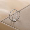 Skyrim Minimalist Double Layer Open Rings Women Stainless Steel Adjustable Finger Ring Geometric Jewelry Wedding Gift - Image 1