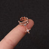 1 pcs Cute Zircon No Piercing Circle Ear Cartilage Cuff Earring Gold Color Copper Mix Cross Crown Shape Ear Hoop Jewelry - Image 3