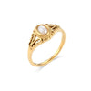 Thin Gold Plated Hollow Texture Natural Freshwater Pearl Rings For Women Stainless Steel Gold Ring - Image 7