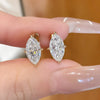 Environmentally Friendly Brass Marquise Zirconia Hoop Earring For Women Minimalist Gold Plated Pear Earring - Image 3