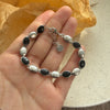 Silver Bracelet For Women Men Black Beads Simple Wedding Engagement Party Party Jewelry - Image 1