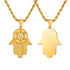 Hamsa Hand Star of David Necklace Gold Plated Stainless Steel Protection Amulet Cubic Zirconia Pendant for Women - Image 6