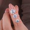 Igotos Transparent Fishing Line Ring Silver Round Diamond Ring Wedding Band Jewelry for Women - Image 3