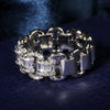 Large Row Flashing Zircon Ring Men And Women Hip-Hop Chain Type Stamp Jewelry Wedding Party Birthday Gift - Image 4