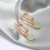 Water Drop Emerald Green Zircon Earrings For Women Rose Gold Color Wedding Jewelry Dangle Earrings - Image 2