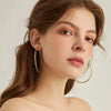 Stainless Steel Big Circle Hoop Earrings for Women,Gold Plated 25mm-70mm Loop Jewelry - Image 3