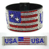 Xqni Colorful Crystal Bracelet Bangles Rhinestone Wide Wrap Charm Women Nation Flag Bracelet Cuff Bracelet Wristband Jewelry - Image 1