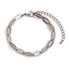 Silver Color Paper Clip Splicing Rough Round Chain Bowtie Rhombus Geometric Minimalist Love Bracelet - Image 7