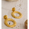 Stainless Steel Round Hollow Drop Earrings for Women Prevent Allergy Metal Daily Casual Minimalist Jewelry Gift Pvd Plated - Image 2