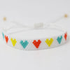 Adjustable Multicolor Heart Bead Bracelet with Woven Pattern - Image 22