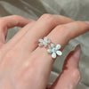 Silver Open Finger Ring Golden Enamel Donut Dazzling Geometric Punk For Women Jewelry Gift - Image 42