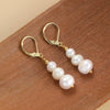 Baroque Freshwater Pearl Earrings. Simple, Elegant And Versatile Long Three-bead Earrings - Image 8