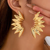 A Pair of Women's Earrings, Creative Retro Exaggerated Punk Metal Fan-Shaped Earrings, Suitable for Daily Wear and Parties - Image 1