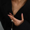Simple Faux Pearl Pendant Adjustable Long Sweater Chain Necklace Female Necklace Jewelry Ornament Gift - Image 1