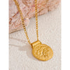Exclusive 12 Constellation Pendant Necklace Stainless Steel Hammered Vintage Golden Plated Jewelry - Image 13