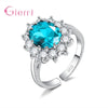 Silver Oval Design Crystal Zircon Open Adjustable Rings for Women Girls Engagement Jewelry Gifts - Image 6