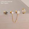 Three-Piece Floral Stud Earring Set with Linked Details - Image 8