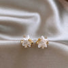 Design Inspired Pearl Pentagram Star Micro Inlaid Zircon Stud Earrings Sweet and Elegant Jewelry Accessories for Women in - Image 5