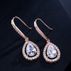 Cubic Zirconia Water Drop Dangle Earrings Bridal Wedding Party Jewelry Set Gift - Image 10