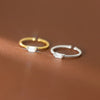 Silver Square Zircon Adjustable Rings For Women Engagement Jewelry Jewellery Argent - Image 1