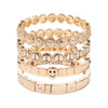 Joldhaf Gold Color Happy Bangle For Women Inlaid Diamond Elastic Bracelets Dice Hand Accessory - Image 1
