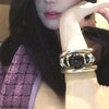 Black Stone Stretch Bracelet in a Retro Style - Image 9