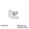 Carlidana High Polish Stainless Steel Silver Color 7 6mm Engraved Letter Alphabet Initial Perforated Heart Charm Accessories - Image 23