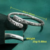 Vintage Thai Silver Lotus Flower Cuff Bracelet for Women Om Mani Padme Hum Buddhism Ethnic Adjustable Bangle Jewelry - Image 5