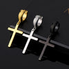 Punk Stainless Steel Frosting Hoop Earrings Design Women Men Pierced Cross Ear Jewelry Accessories Party Dangle Earring - Image 2
