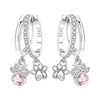 Silver Celestial Star Moon Hoop Earrings Purple Blue CZ Heart Starburst Dangle Huggie Earrings Jewelry for Women - Image 8