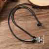Retro Cross Pendant Necklace Simple Alloy Rope Leather Necklace Handmade Craft Braided Cross Necklace Unisex - Image 6