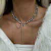 Crystal Heart Pendant Choker Necklace with Tassel Drop - Image 11
