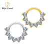 Titanium CZ Cartilage Hoop Earring 16G Septum Hoop Nose Ring Tragus Helix Daith Hinged Clicker Piercing - Image 1