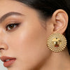 Gold Plated Earrings Jewelry for Women Weddings Design Circle Clip Earrings for Dubai Engagement Bride Hoop Earrings - Image 4