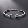 Green/White/Blue Cubic Zirconia Cuff Bracelet Bangle for Women Good Quality Female Hand Jewelry - Image 5