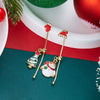 Christmas Red Dangle Earrings For Women Rhinestone Snowflake Pearl Earring Christmas Party Festival Year Jewelry - Image 13