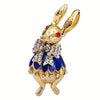1PC Vintage baroque brooch ladies men's rabbit enamel crystal pin cute drip oil badge party gift dress ornaments - Image 6