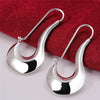 Silver Drop Earrings Charm for Women Jewelry Wedding Engagement Party Hoop Nice Gift - Image 2