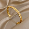 Vintage Sun Star Moon Smooth Cuff Bracelet for Women Chic Gold Plated Stainless Steel Wrist Bangle Bracelets Ethnic Jewelry - Image 1