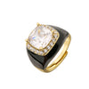HECHENG,Multicolor Enamel Dripping Oil Zircon Open Ring For Women Adjustable Gold Plated Chunky Finger Rings Gift - Image 11