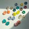 Colorful Flower Resin Acrylic Charms Earring Gold Color Circle Ear Buckle Hoop Earrings for Women Cute Gift Jewelry - Image 4