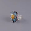 Craft Inlaid Enamel Porcelain Lotus Natural Chalcedony Adjustable Ring Ethnic Classic Ladies Jewelry - Image 7