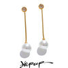 Korean Imitation Pearls Long Chain Hanging Dangle Earrings for Women Anti Allergic Stainless Steel Charm Daily Jewelry - Image 1