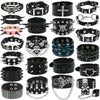 Hip Hop Rock PU Leather Bracelet Men and Women Punk Spikes Rivets Skull Heart Cross Creative Party Bracelet Jewelry Accessories - Image 1