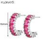 13mm Crystal Hoop Earrings for Women Silver Needle Zircon Huggie Small Earrings Hoop Piercing Jewelry Gifts - Image 11