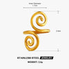 Stainless Steel Irregular Spiral Opening Ring for Women Simple Gold Color Geometric Hollow Adjustable Rings Jewelry - Image 7